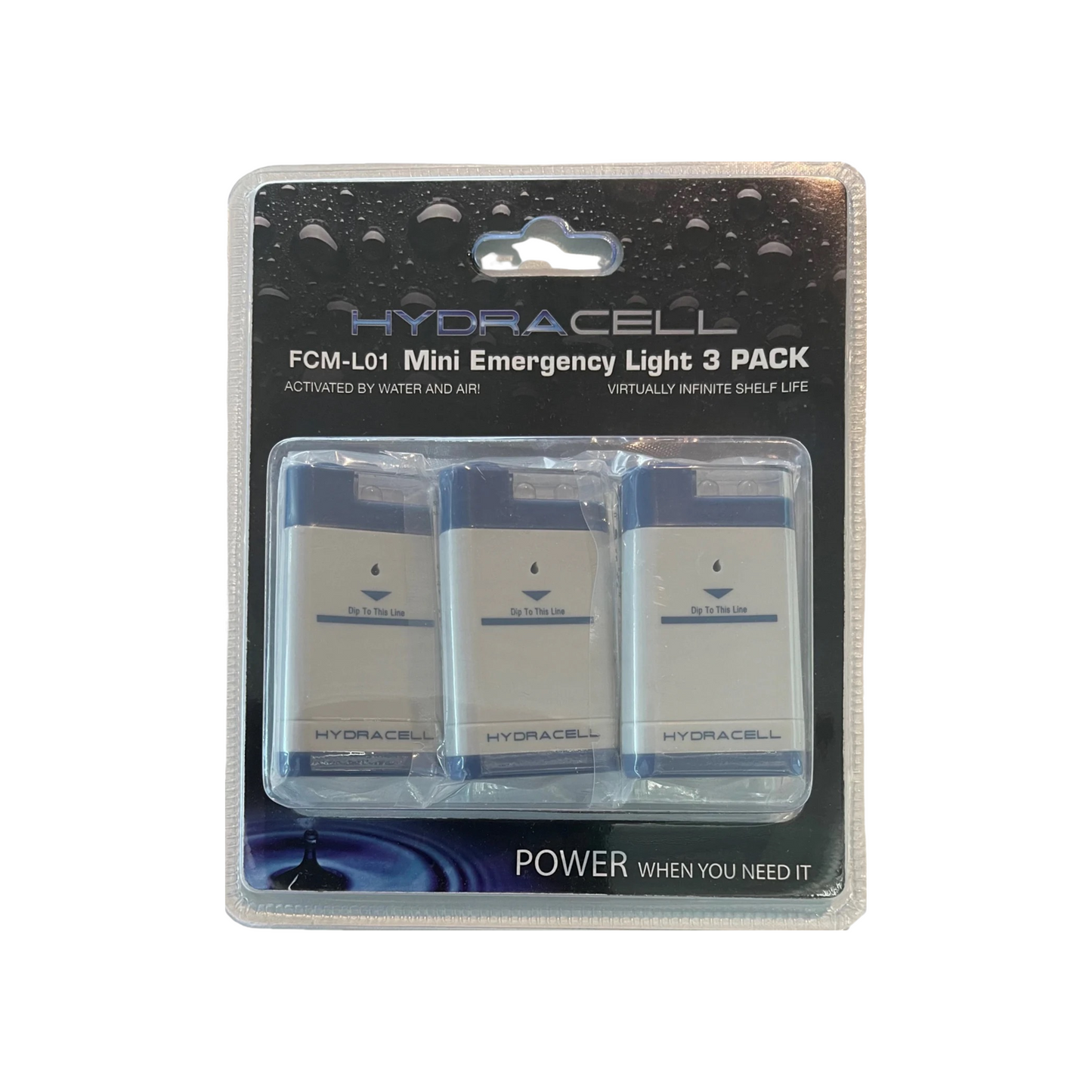 HydraCell Mini-Notlicht grau/blau 3-er Pack