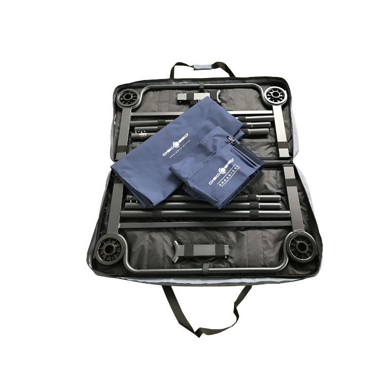 Disc-O-Bed XLT "Blue Edition" con tasca laterale inclusa. Footpads